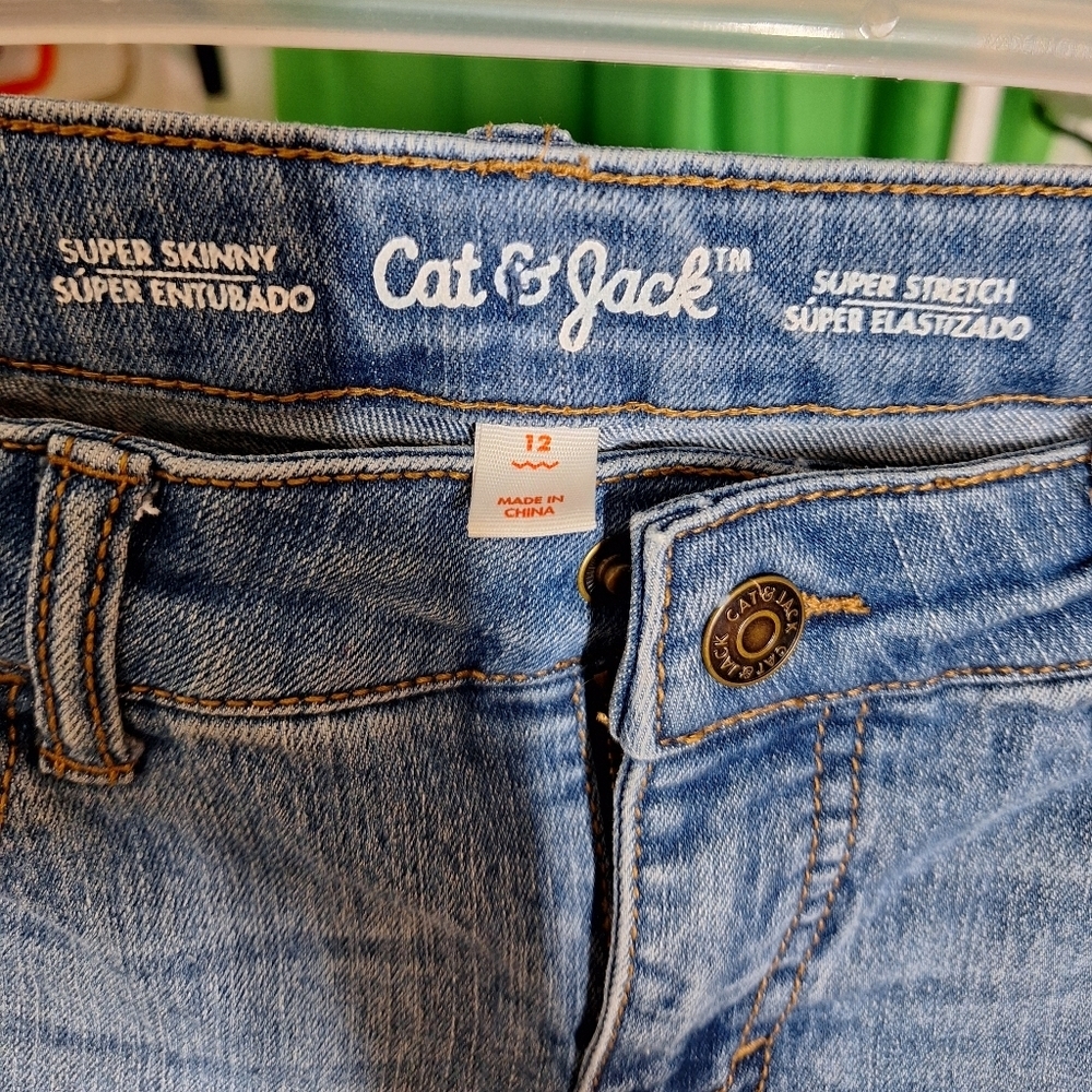CAT AND JACK UNICORN EMBROIDERED SUPER SKINNY JEANS - Picture 3 of 4